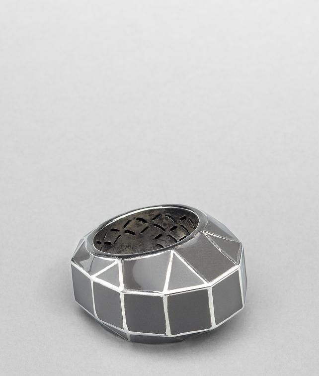 BOTTEGA VENETA Enamelled Antique Silver Ring Ring D fp