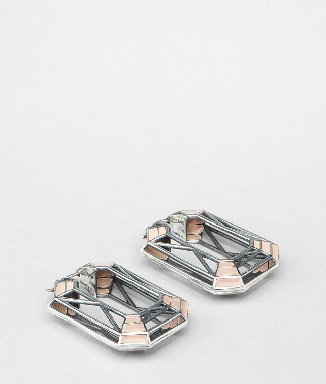 BOTTEGA VENETA Enamelled Antique Silver Earring Earrings D fp
