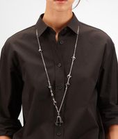 Bottega Veneta® Nero enamelled Antique Silver Pendant Bottega Veneta® Nero enamelled Antique Silver Pendant