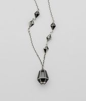 Bottega Veneta® Nero enamelled Antique Silver Pendant Bottega Veneta® Nero enamelled Antique Silver Pendant