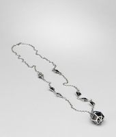 Bottega Veneta® Nero enamelled Antique Silver Pendant Bottega Veneta® Nero enamelled Antique Silver Pendant