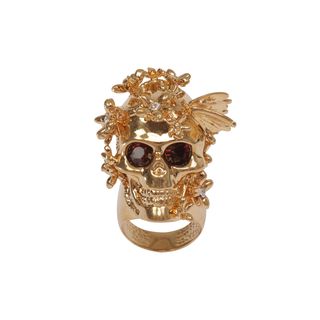 ALEXANDER MCQUEEN, Ring, Crystal Butterfly Skull Ring