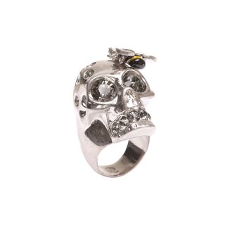 ALEXANDER MCQUEEN, Ring, Crystal Bee and Skull Cocktail Ring