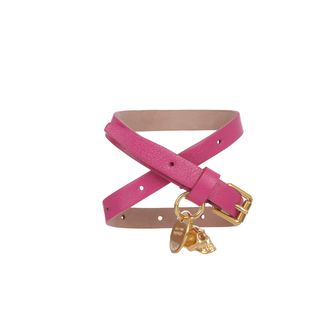 ALEXANDER MCQUEEN, Bracelet, Leather Double Wrap Skull Bracelet
