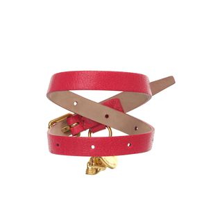 ALEXANDER MCQUEEN, Bracelet, Leather Double Wrap Skull Bracelet