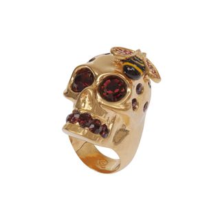 ALEXANDER MCQUEEN, Ring, Crystal Bee and Skull Cocktail Ring