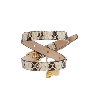 ALEXANDER MCQUEEN, Bracelet, Tiger Snakeskin Double Wrap Skull Bracelet