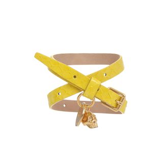 ALEXANDER MCQUEEN, Bracelet, Snakeskin Double Wrap Skull Bracelet