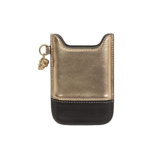 ALEXANDER MCQUEEN, Phone Accessory, Skull Charm Metallic Leather Phone Case