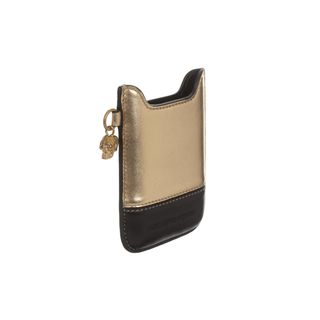 ALEXANDER MCQUEEN, Phone Accessory, Skull Charm Metallic Leather Phone Case