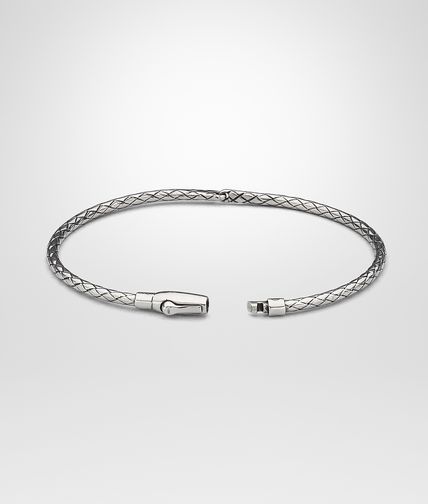 BOTTEGA VENETA - Antique Silver Intrecciato Bracelet