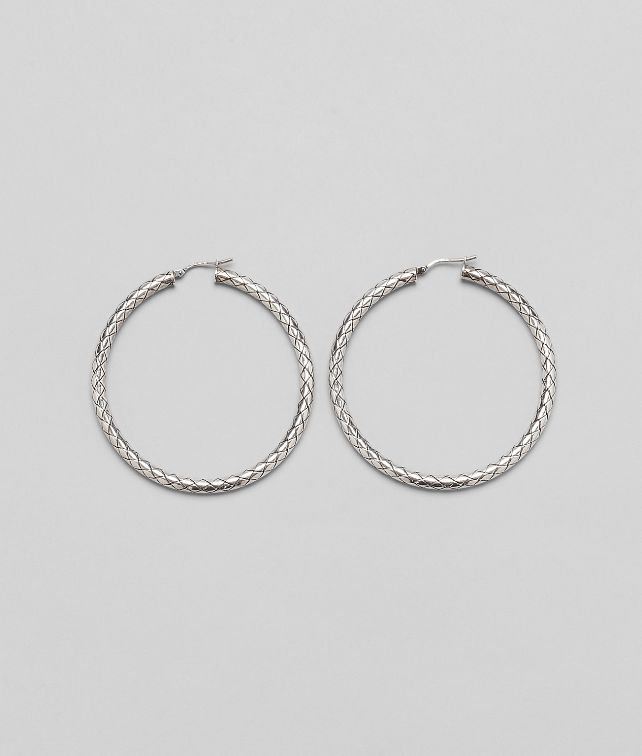BOTTEGA VENETA Silver Intrecciato Earring Earrings D fp