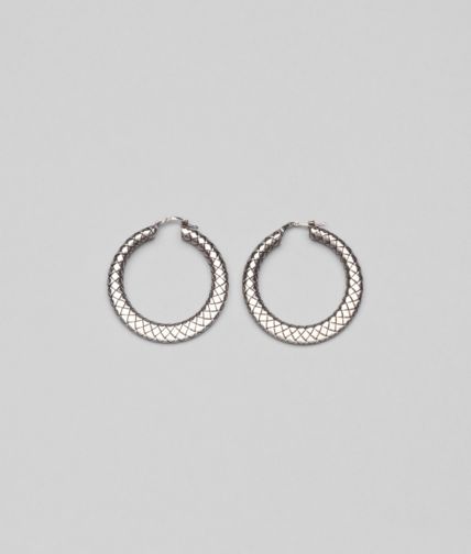 BOTTEGA VENETA - Antique Silver Intrecciato Earring