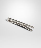 Bottega Veneta® Antique Intrecciato Silver Tie Clip Bottega Veneta® Antique Intrecciato Silver Tie Clip