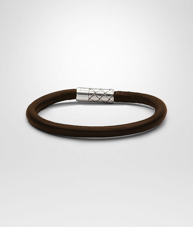 BOTTEGA VENETA Ebano Intrecciato Antique Silver Nappa Bracelet Bracelet U fp