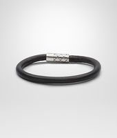 Bottega Veneta® Nero Intrecciato Antique Silver Nappa Bracelet Bottega Veneta® Nero Intrecciato Antique Silver Nappa Bracelet