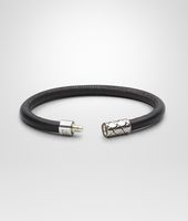 Bottega Veneta® Nero Intrecciato Antique Silver Nappa Bracelet Bottega Veneta® Nero Intrecciato Antique Silver Nappa Bracelet