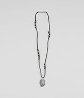 Bottega Veneta® Naturale Agata Oxydized Silver Nappa Neckalce Bottega Veneta® Naturale Agata Oxydized Silver Nappa Neckalce