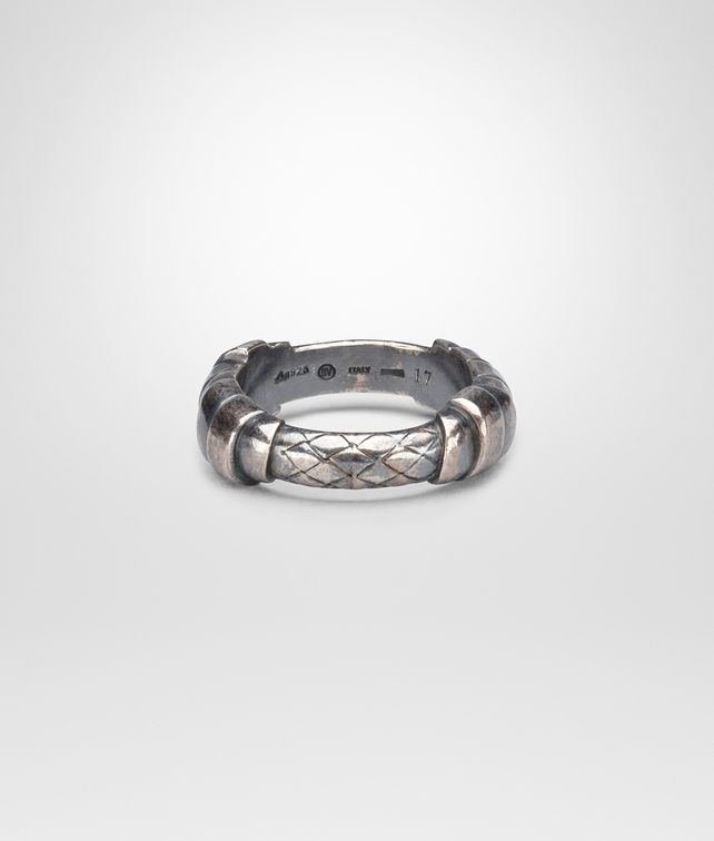 BOTTEGA VENETA Intrecciato Oxydized Silver Ring Ring U fp