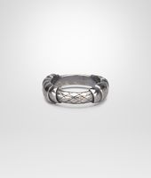 Bottega Veneta® Intrecciato Oxydized Silver Ring Bottega Veneta® Intrecciato Oxydized Silver Ring