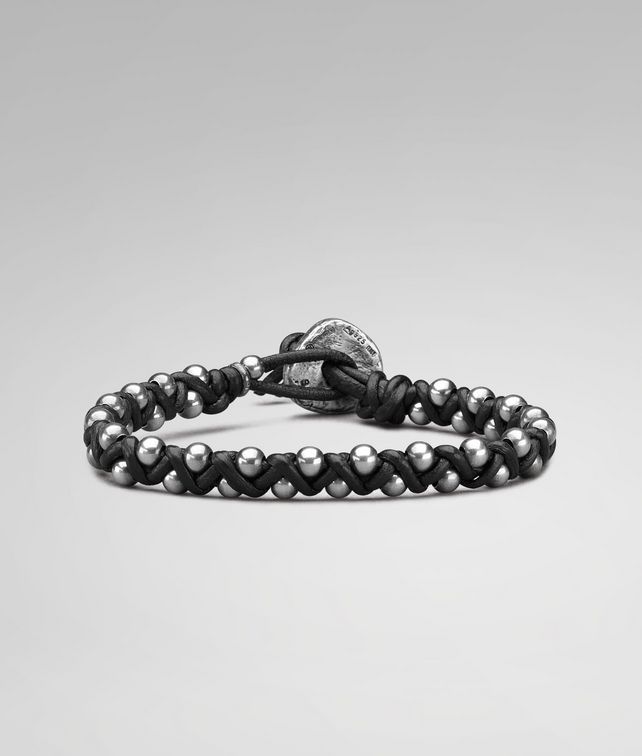 BOTTEGA VENETA BRACELET EN NAPPA NERO ET ARGENT Bracelet U fp