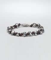 Bottega Veneta® Intrecciato Antique Silver and Nappa Bracelet Bottega Veneta® Intrecciato Antique Silver and Nappa Bracelet