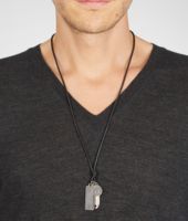 Bottega Veneta® Oxydized Silver Nappa Pendant Bottega Veneta® Oxydized Silver Nappa Pendant