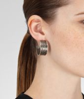 Bottega Veneta® Intrecciato Antique Silver Earring Bottega Veneta® Intrecciato Antique Silver Earring