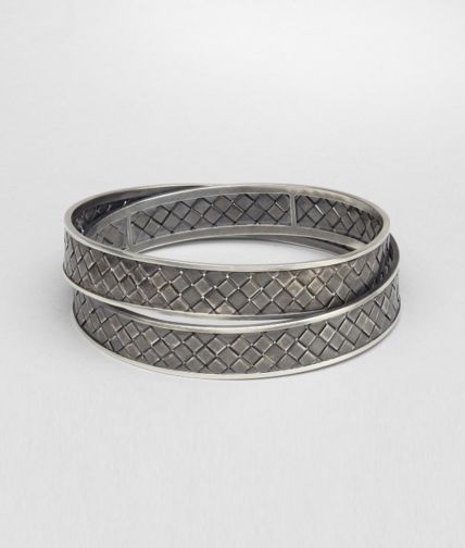 BOTTEGA VENETA - Intrecciato Antique Silver Bracelet