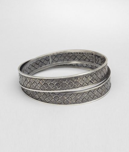 BOTTEGA VENETA - Intrecciato Antique Silver Bracelet