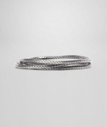 BOTTEGA VENETA - Bracelets, Intrecciato Oxydized Silver Bracelet