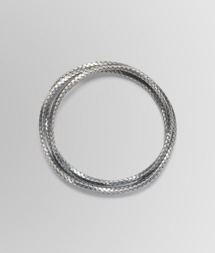 BOTTEGA VENETA - Bracciale Intrecciato Oxydized Silver