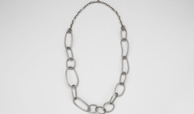BOTTEGA VENETA - Intrecciato Antique Silver Necklace