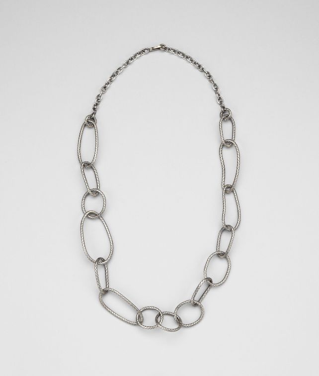 BOTTEGA VENETA Collana in Argento Anticato Intrecciato Collana D fp