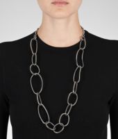 Bottega Veneta® Intrecciato Antique Silver Necklace Bottega Veneta® Intrecciato Antique Silver Necklace