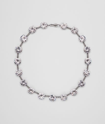 BOTTEGA VENETA - Oxydized Silver Naturale Zircon Necklace