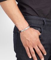 Bottega Veneta® Ebano Intrecciato Antique Silver Nappa Bracelet Bottega Veneta® Ebano Intrecciato Antique Silver Nappa Bracelet