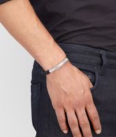 Bottega Veneta® Nero Intrecciato Antique Silver and Nappa Bracelet Bottega Veneta® Nero Intrecciato Antique Silver and Nappa Bracelet