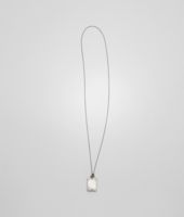 Bottega Veneta® Intrecciato Oxydized Silver Pendant Bottega Veneta® Intrecciato Oxydized Silver Pendant