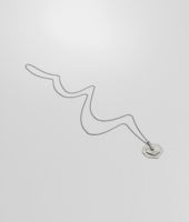 Bottega Veneta® Intrecciato Oxydized Silver Pendant Bottega Veneta® Intrecciato Oxydized Silver Pendant