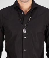 Bottega Veneta® Intrecciato Oxydized Silver Pendant Bottega Veneta® Intrecciato Oxydized Silver Pendant