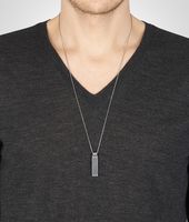 Bottega Veneta® Intrecciato Oxydized Silver Pendant Bottega Veneta® Intrecciato Oxydized Silver Pendant