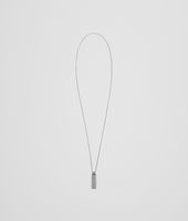Bottega Veneta® Intrecciato Oxydized Silver Pendant Bottega Veneta® Intrecciato Oxydized Silver Pendant