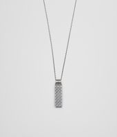 Bottega Veneta® Intrecciato Oxydized Silver Pendant Bottega Veneta® Intrecciato Oxydized Silver Pendant