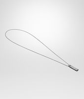 Bottega Veneta® Intrecciato Oxydized Silver Pendant Bottega Veneta® Intrecciato Oxydized Silver Pendant