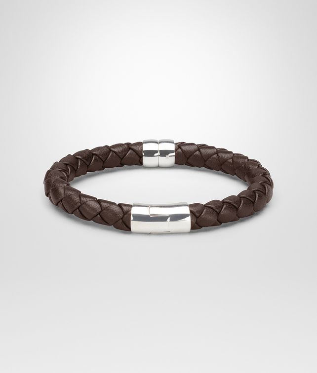 BOTTEGA VENETA Ebano Intrecciato Antique Silver Nappa Bracelet Bracelet U fp