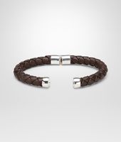 Bottega Veneta® Ebano Intrecciato Antique Silver Nappa Bracelet Bottega Veneta® Ebano Intrecciato Antique Silver Nappa Bracelet