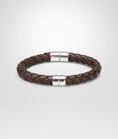 Bottega Veneta® Ebano Intrecciato Antique Silver Nappa Bracelet Bottega Veneta® Ebano Intrecciato Antique Silver Nappa Bracelet