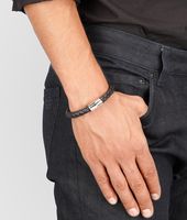 Bottega Veneta® Nero Intrecciato Antique Silver Nappa Bracelet Bottega Veneta® Nero Intrecciato Antique Silver Nappa Bracelet