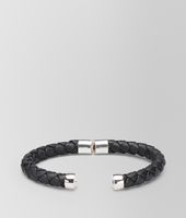 Bottega Veneta® Intrecciato Antique Silver Nappa Bracelet Bottega Veneta® Intrecciato Antique Silver Nappa Bracelet